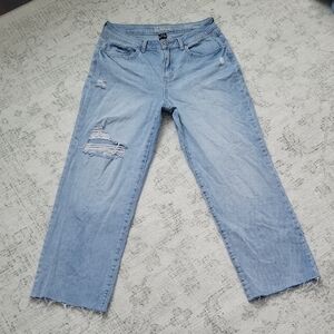 Rewash Light Blue Distressed Straight Leg Jeans